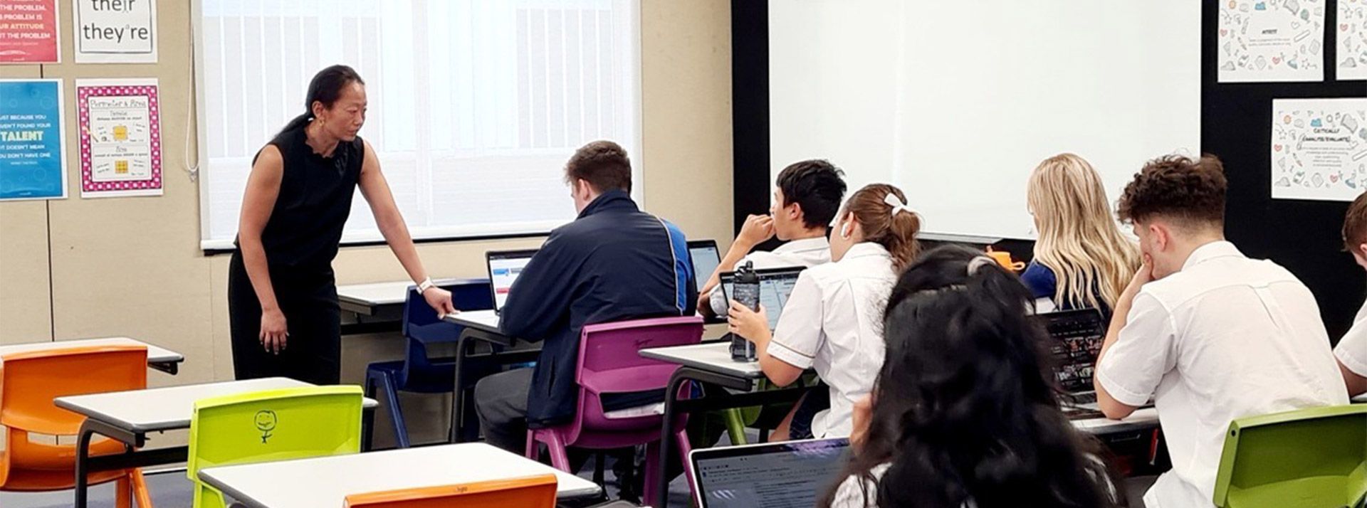 Teacher with class at Gilroy Catholic College Castle Hill