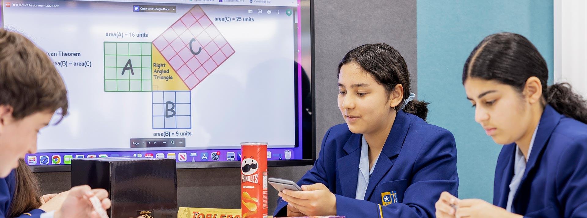 Gilroy Catholic College, Castle Hill students in maths class.
