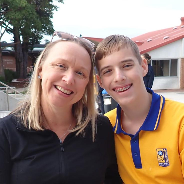 Mother and Son at Gilroy Catholic College Castle Hill