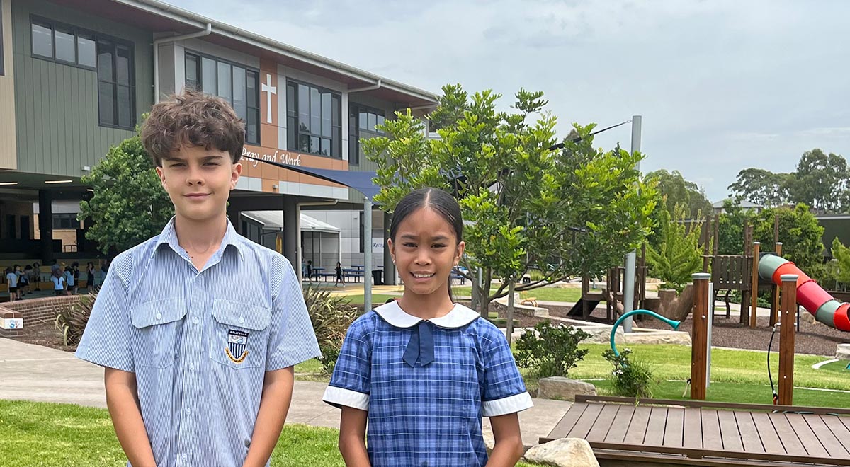 Our Lady of Rosary Primary school captains for 2024 Bruno Sanchez Sanz (left) and Avarie Joson.