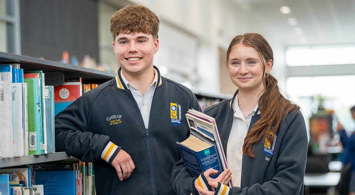 Gilroy Catholic College Castle Hill students being interviewed by Daily Telegraph
